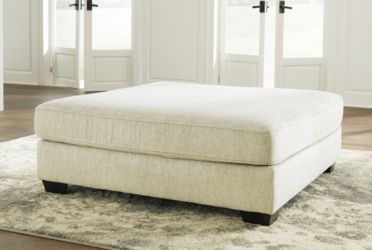 Rawcliffe - Oversized Accent Ottoman - Parchment