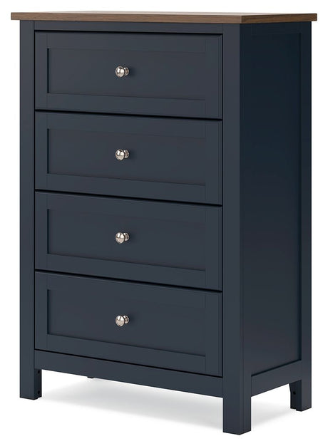 Landocken - Four Drawer Chest - Brown / Blue