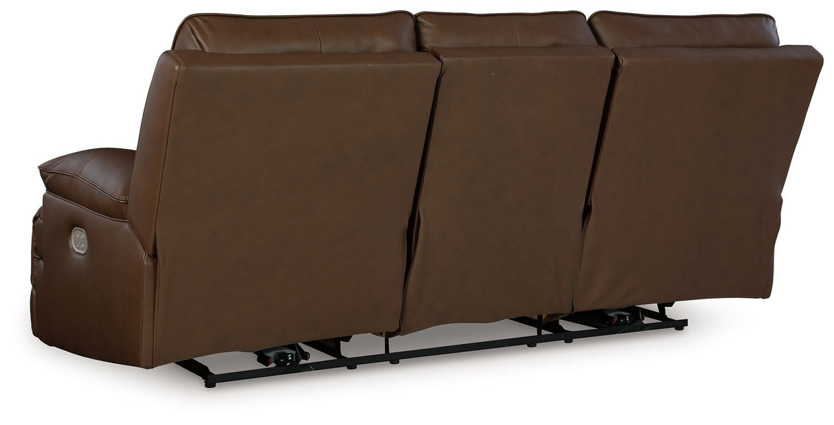 Vonryan - Power Reclining Sofa With Adj Headrest - Tobacco