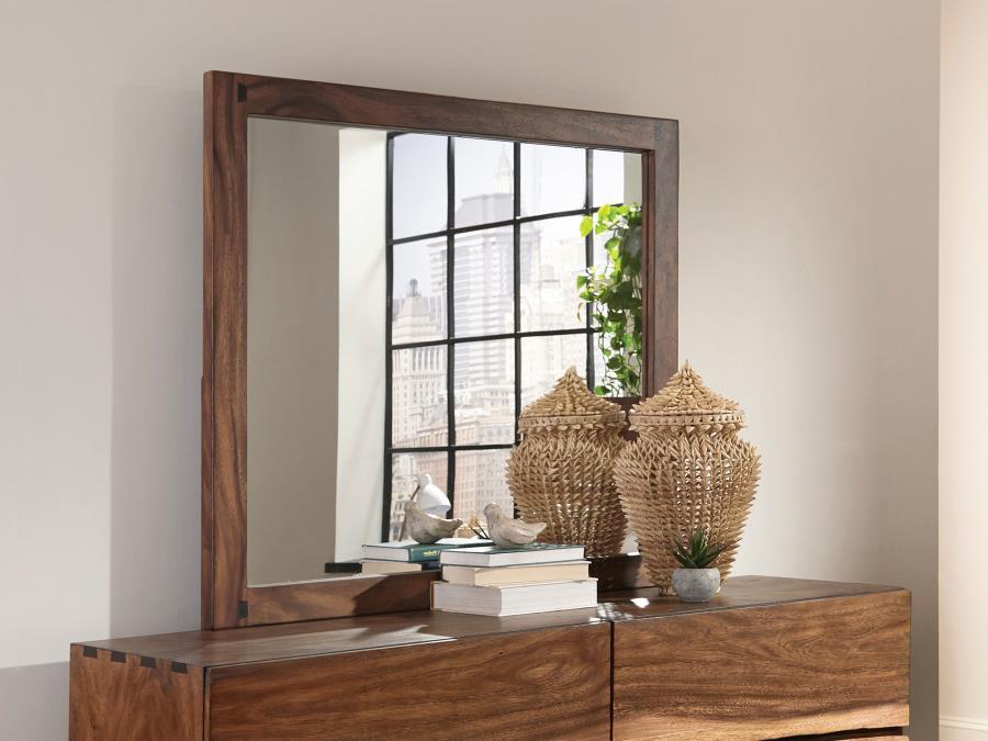 Winslow Dresser Mirror in Smokey Walnut – Large Framed Mirror for Master Bedroom, Classic Design, Durable Construction, Perfect with Matching Dresser