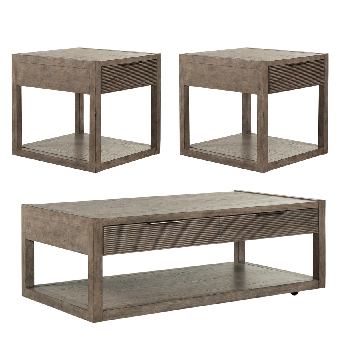 Bartlett Field - 3 Piece Table Set (1 Cocktail 2 End Tables) - Gray