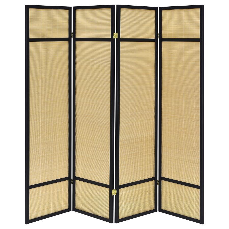 Pearce 4-Panel Bamboo Room Divider Folding Screen – Eco-Friendly Natural Wood Privacy Screen with Lightweight, Foldable Design for Home & Office