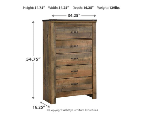 Trinell - Five Drawer Chest - Brown