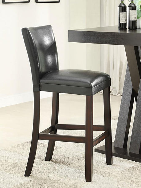 Alberton Set of 2 Leatherette Upholstered Bar Chairs – Black Modern Kitchen Counter Stools with Footrest and Curved Legs for Stylish Comfort3