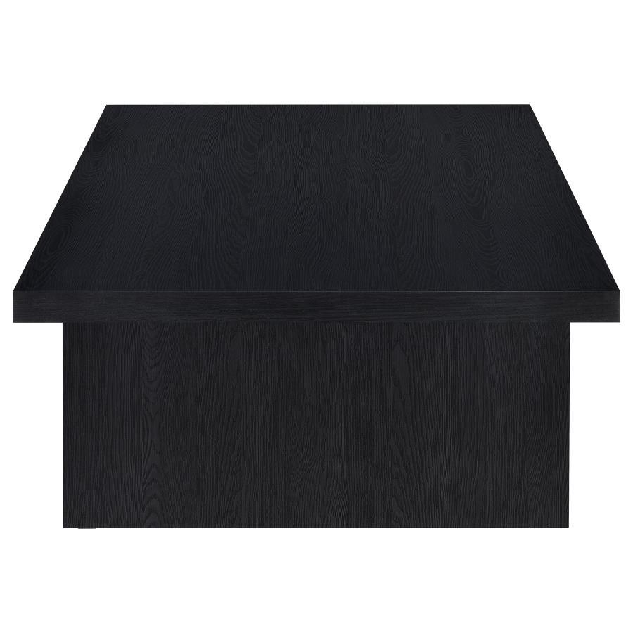Max Rectangular Engineered Laminate Coffee Table – Black Modern Center Table with Scratch-Resistant Surface, Minimalist Living Room Accent Table