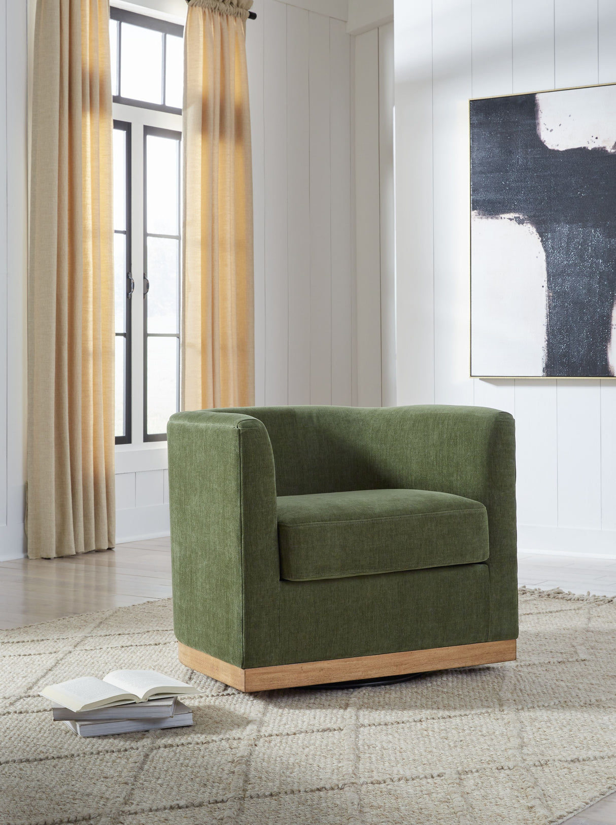 Jersonlow - Swivel Chair - Forest Green