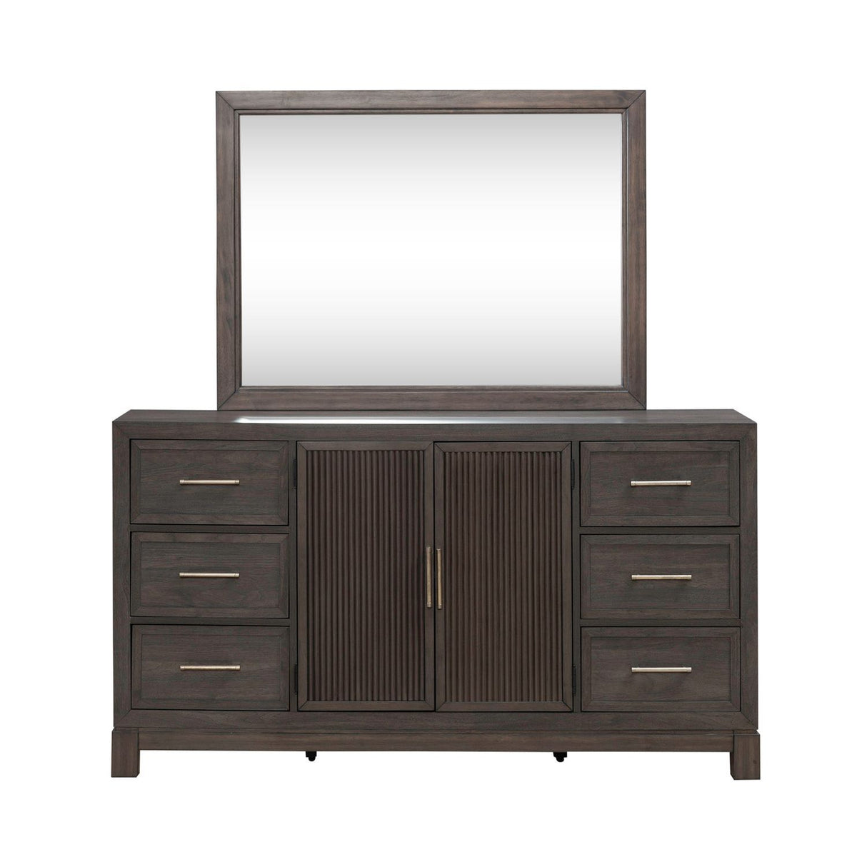 Modern Edge - Dresser & Mirror - Brown