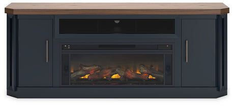 Landocken - 83" TV Stand With Electric Fireplace - Two-tone