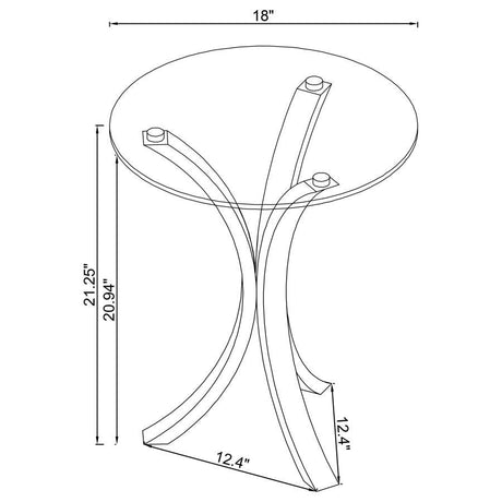 Laning Round Glass Top Acrylic Side Table – Clear Tempered Glass Surface with Transparent Acrylic Tripod Legs, Modern Accent Table for Living Room