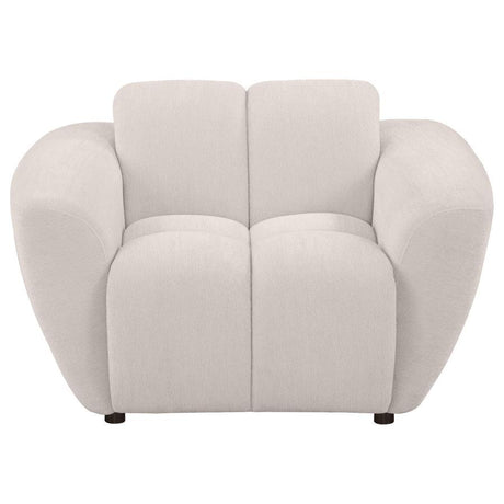 Destino - Chenille Upholstered Splayed Arm Accent Chair - Greige