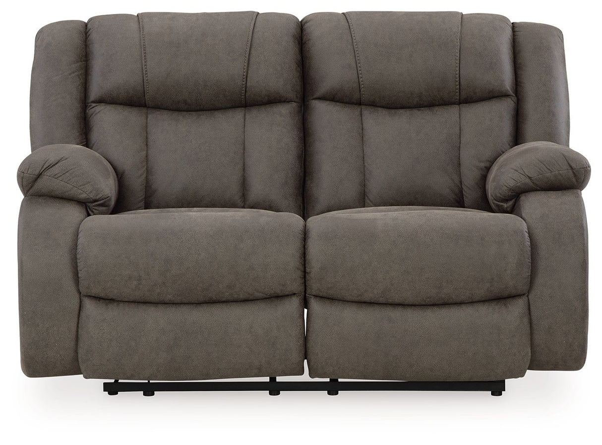 First Base - Reclining Loveseat - Gunmetal