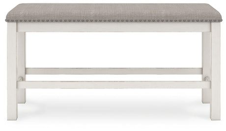 Robbinsdale - Dbl Counter Height Upholstered Dining Bench - Antique White