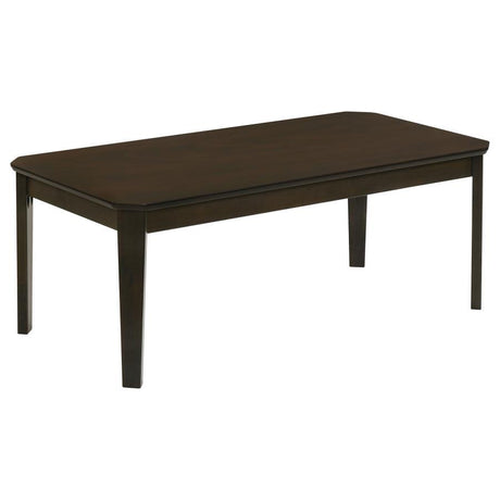 Amaro - 3 Piece Coffee And End Table Set – Dark Brown, Rubberwood Construction with Notched Corners & Tapered Legs for Compact Living Spaces