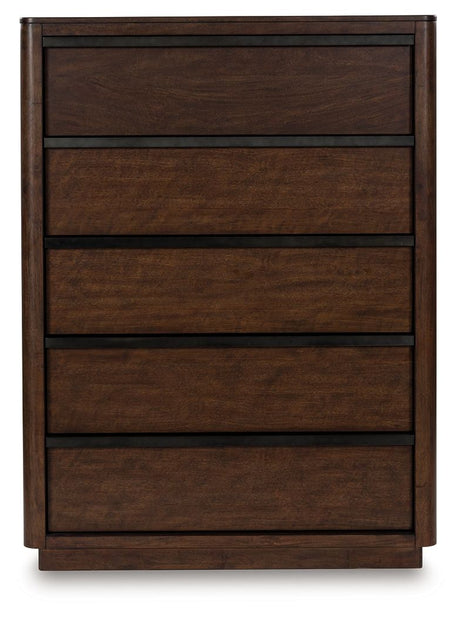 Dilenno - Five Drawer Chest - Dark Brown