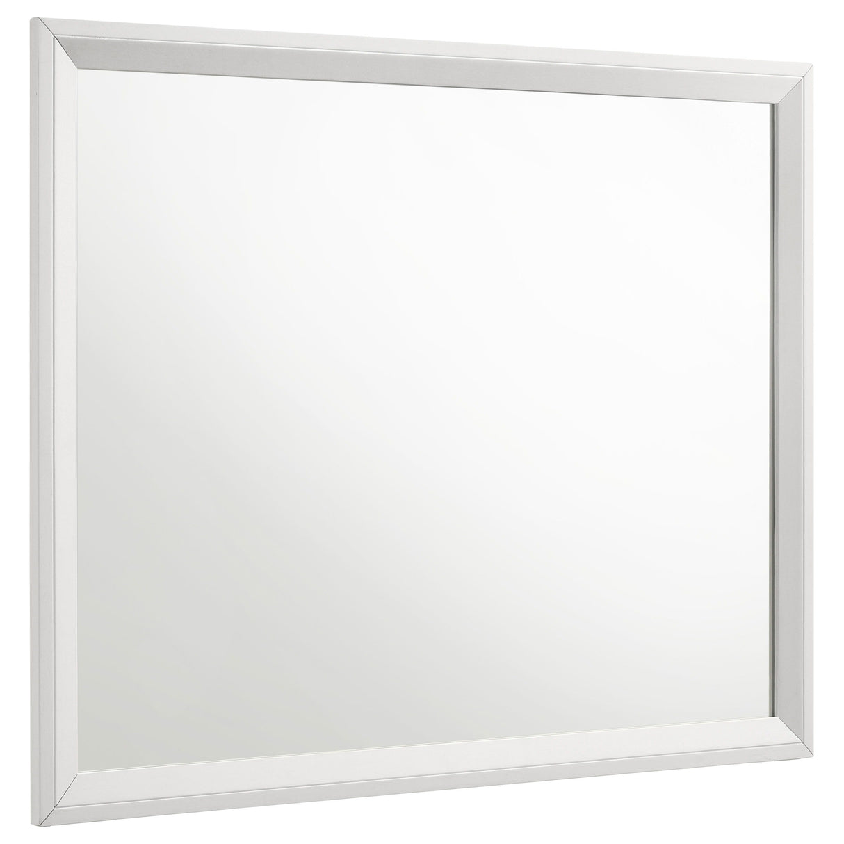 Sonora Dresser Mirror in White – Modern Framed Design with Smooth Trim, Open Corners, and Versatile Contemporary Style for Bedroom Dressers