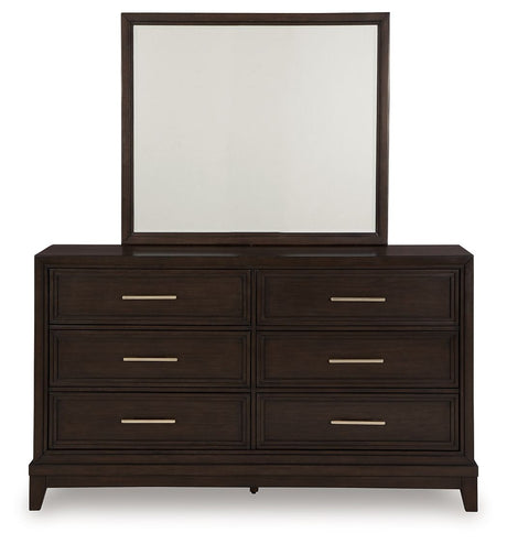 Neymorton - Dresser And Mirror - Dark Grayish Brown