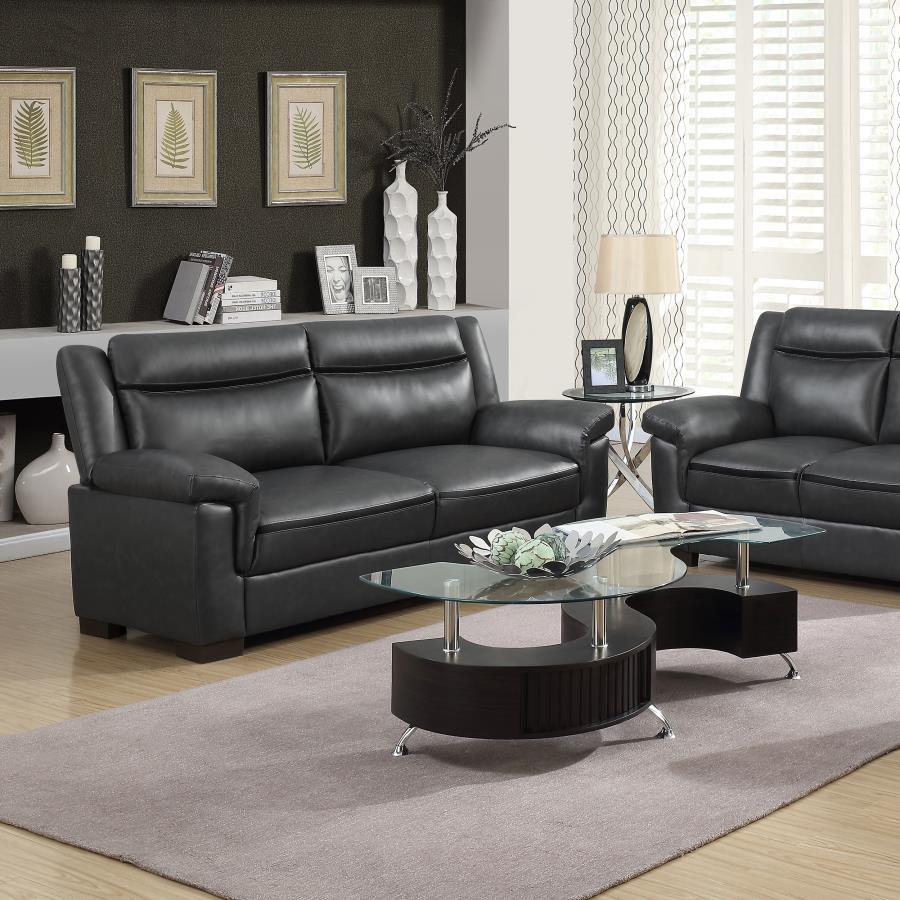 Arabella Upholstered Padded Arm Sofa – Modern Sleek Design with Soft Upholstery, Padded Seating, and Subtle Stitching for Stylish Living Rooms