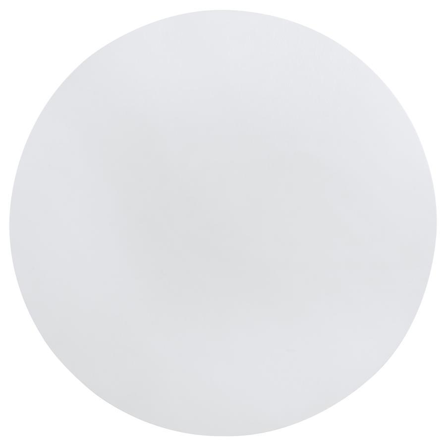 Judd - Round Dining Wood Table With Shelf - Pearl White Finish For Modern Kitchens, Breakfast Nooks, Or Dining Spaces