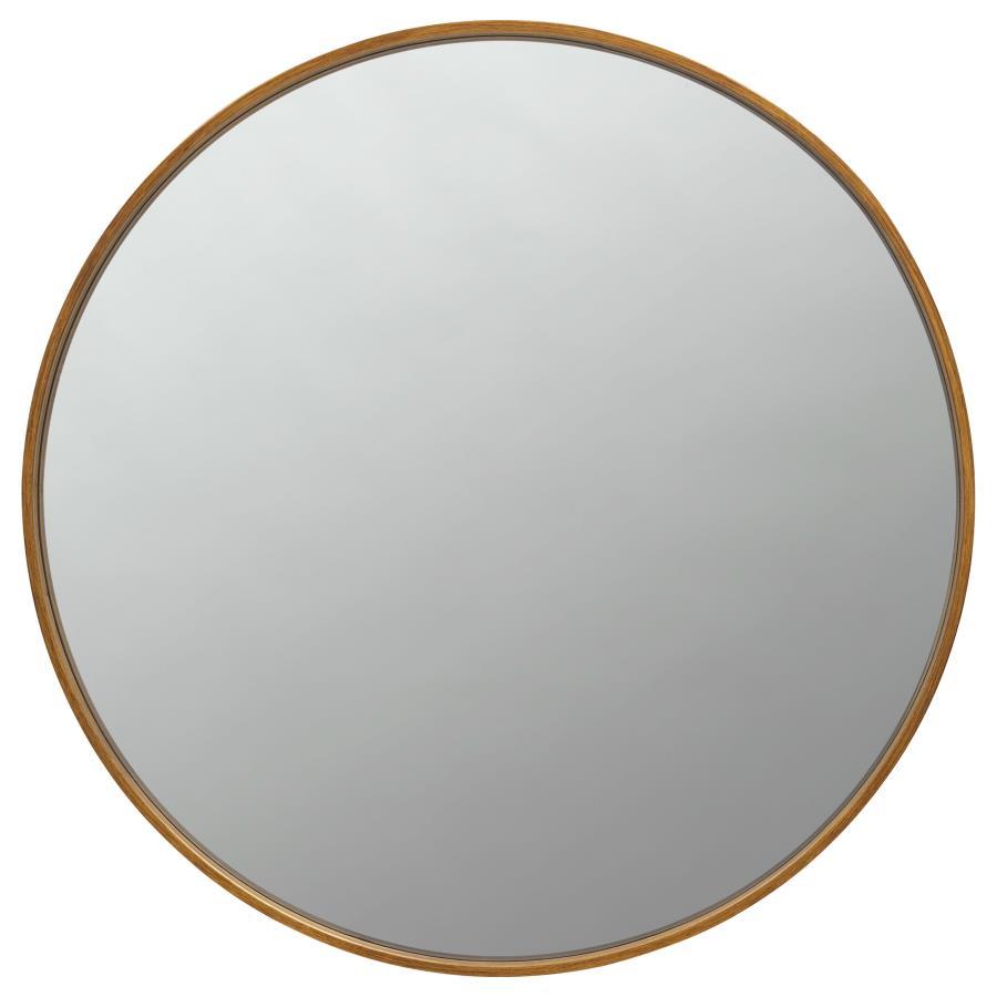 O'Malley Round Framed Wall Mirror in Brass – Large Full-Length Metal Accent Mirror for Foyer, Bedroom, or Walk-In Closet with Elegant Style
