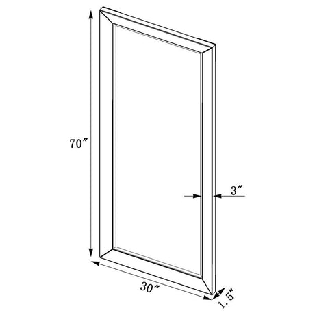 Barnett Full Length Floor and Wall Mirror - Silver Beveled Frame, Modern Vertical or Horizontal Display, Bedroom, Hallway, or Dressing Room Accent