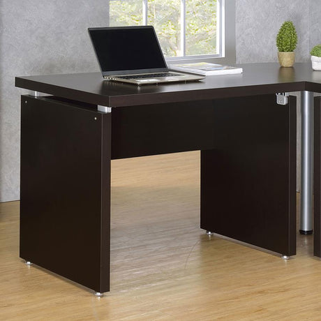 Skylar Engineered Wood Writing Desk – Cappuccino Finish, Floating Top Modern Home Office Desk, L-Shaped Extension Compatible, Functional Workspace