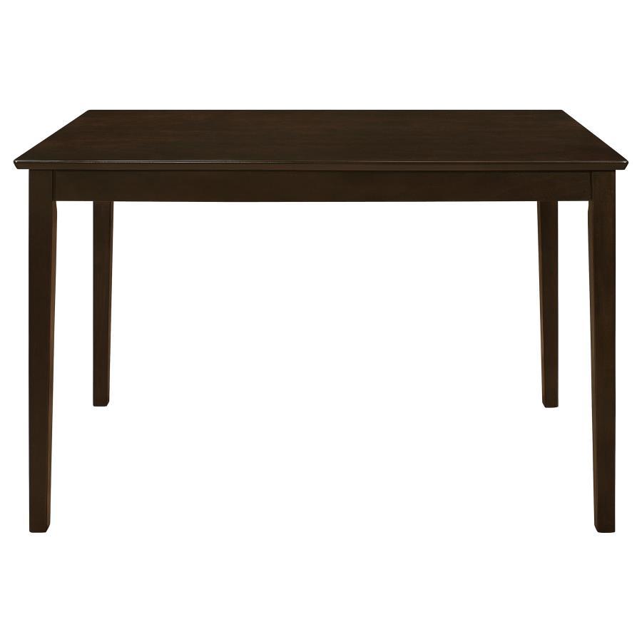 Guillen 5-Piece Rectangular Dining Table Set – Cappuccino Hardwood Table with Leatherette Chairs & Bench for Stylish Family Meals