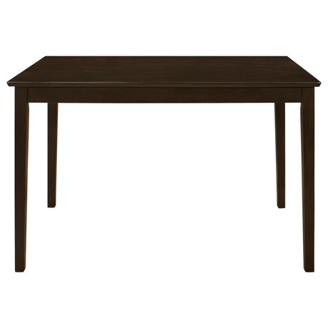 Guillen 5-Piece Rectangular Dining Table Set – Cappuccino Hardwood Table with Leatherette Chairs & Bench for Stylish Family Meals