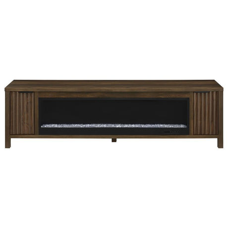 Carey - 79" TV Stand Fireplace Media Console - Dark Pine