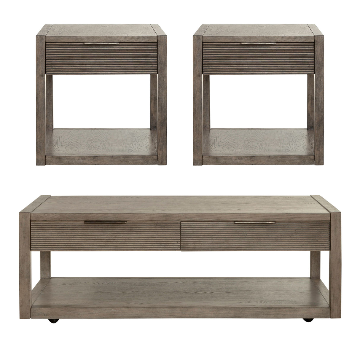 Bartlett Field - 3 Piece Table Set (1 Cocktail 2 End Tables) - Gray