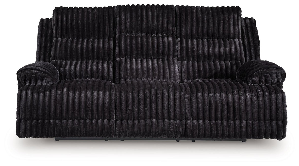 Rhine Falls - Reclining Power Sofa With Drop Down Table - Onyx