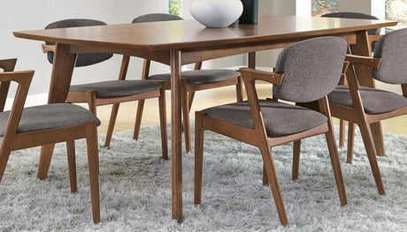 Malone Rectangular Wood Dining Table – Dark Walnut, Mid-Century Modern Design, Walnut Veneer, Angled Legs, Durable Sturdy Construction, Contemporary Dining Table