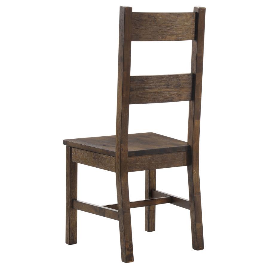 Coleman Dining Side Chair Set of 2 in Rustic Golden Brown – Farmhouse Style Wooden Chairs with High Back for Traditional & Transitional Dining Rooms