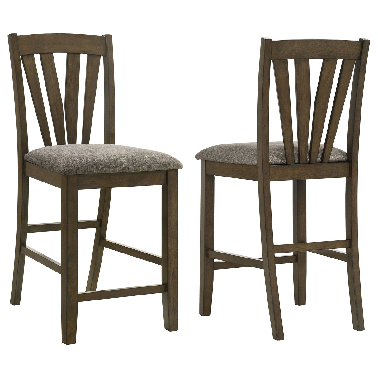 Canfield Counter Height Dining Side Chair Set of 2 – Solid Wood Frame with Padded Upholstered Seats in Brown for Stylish Kitchen & Dining Comfort