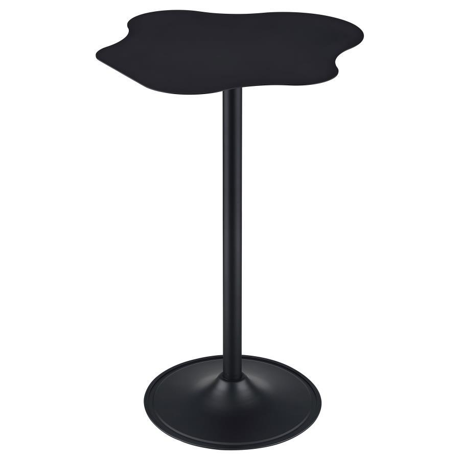 Keanu Curved Cloud-Shaped Bistro Bar Table – Black Finish, Sleek Modern Design with Futuristic Shape for Cocktail Parties & Entertaining