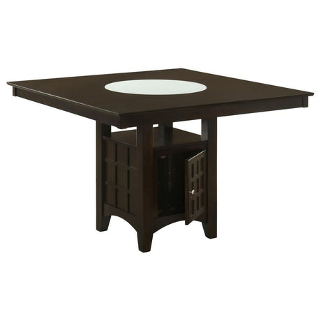 Gabriel Counter Height Dining Table – Square Cappuccino Finish, Built-In Base Storage, Sturdy Wood Construction, Modern Design for Kitchen or Dining Room
