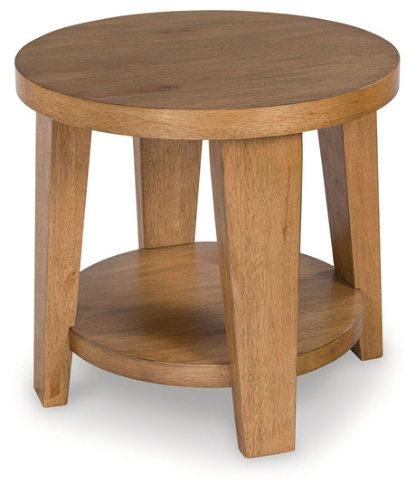 Kristiland - Round End Table - Light Brown