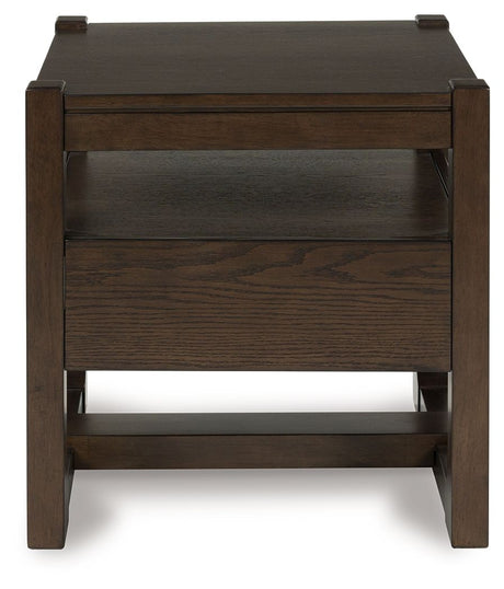 Breckington - Square End Table - Dark Brown