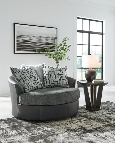 Brixley Pier - Oversized Swivel Accent Chair - Graphite