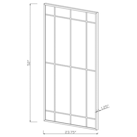 Annetta Window Pane Floor or Wall Mirror – Black Metal Frame, French Grid Design, Vertical or Horizontal Placement for Entryway, Bedroom, or Living Room