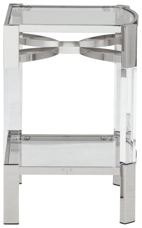 Chaseton - Accent Table - Clear / Silver Finish