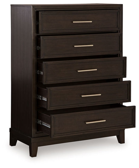 Neymorton - Five Drawer Chest - Dark Grayish Brown