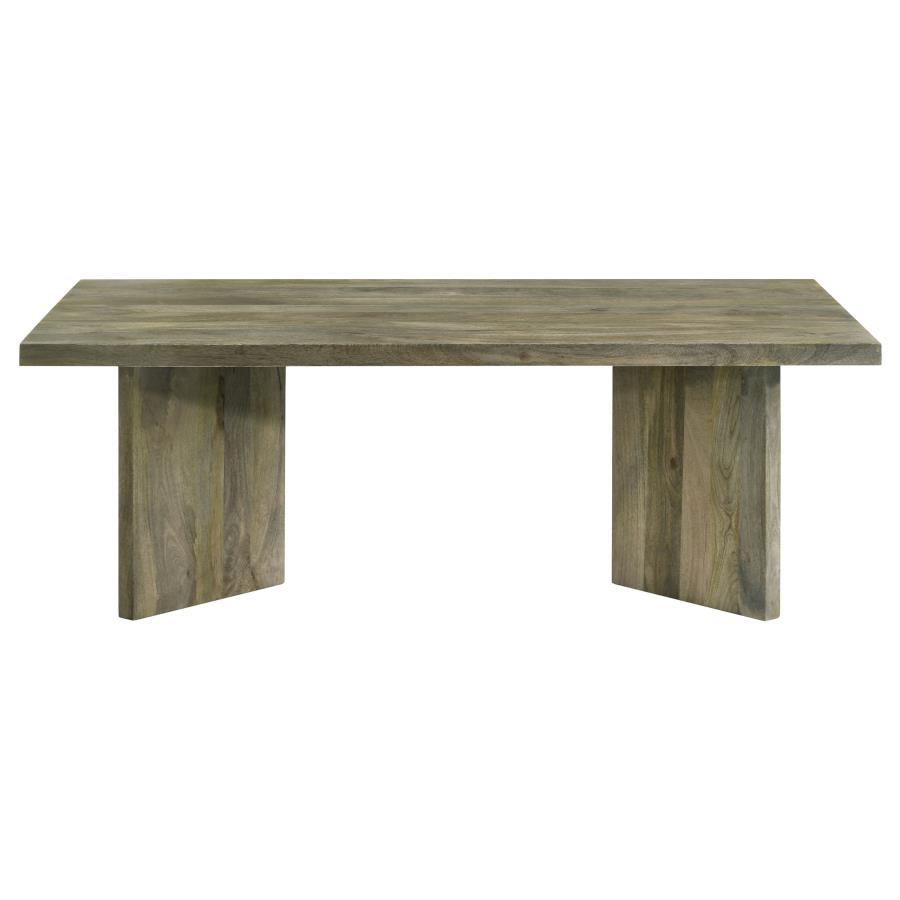 Andando Rectangular Solid Wood Coffee Table – Mango Brown with Robust Plank Legs, Timeless & Durable Design