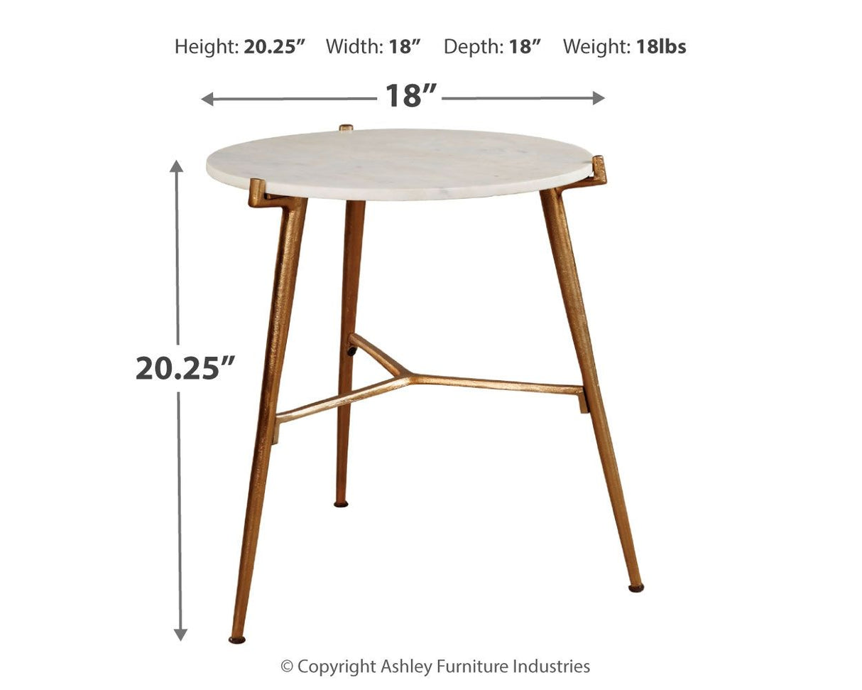 Chadton - Accent Table - White / Gold Finish