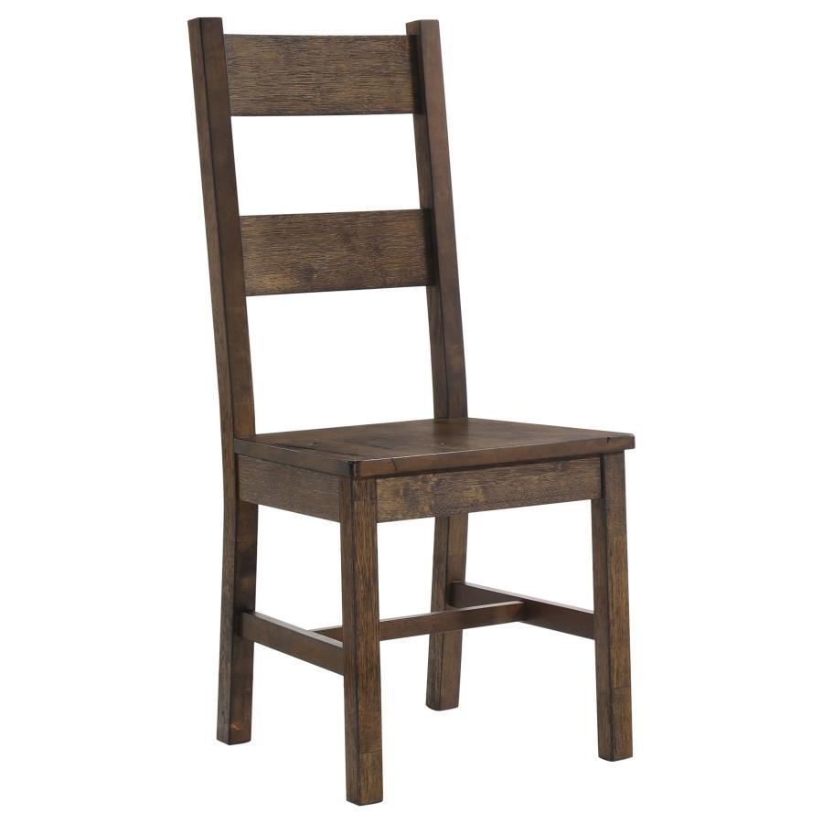 Coleman Dining Side Chair Set of 2 in Rustic Golden Brown – Farmhouse Style Wooden Chairs with High Back for Traditional & Transitional Dining Rooms