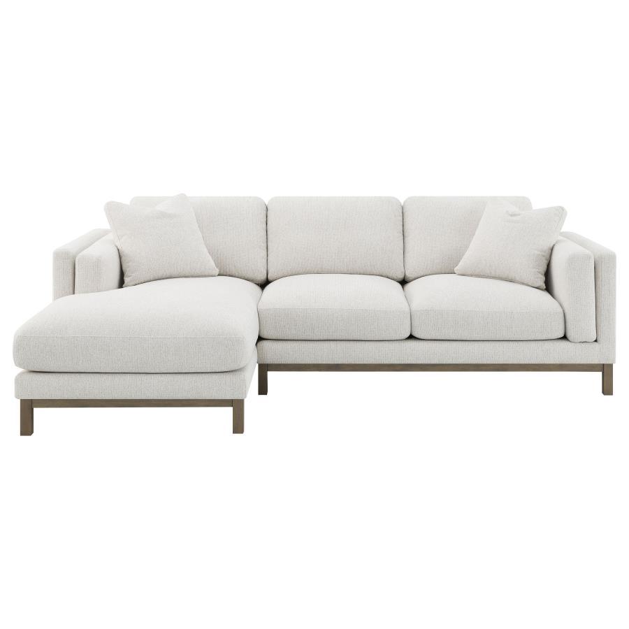 Geneva Boucle Upholstered Sectional Chaise Sofa - Sand, Left Side Chaise, Plush Foam & Sinuous Spring Seating, Modern Contemporary Living Room