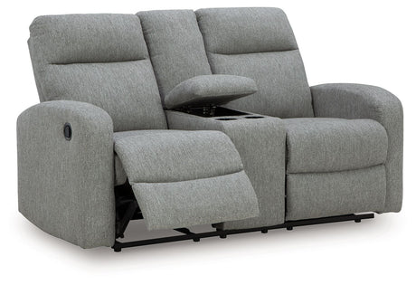 Gauntlet - Double Recline Loveseat With Console - Sterling