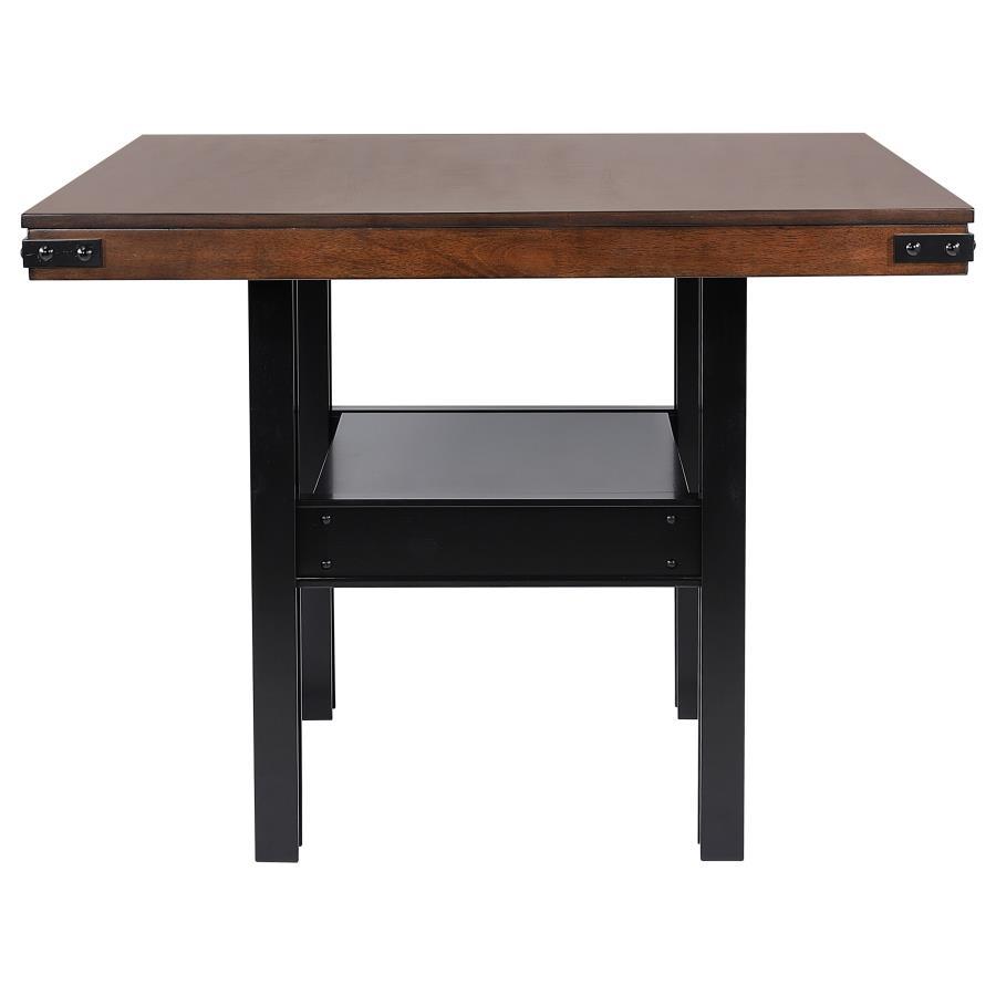 Patterson - Counter Height Dining Table With Mango Oak Finish And Black Base - Rectangular Modern Industrial Table For Kitchen Or Dining Spaces