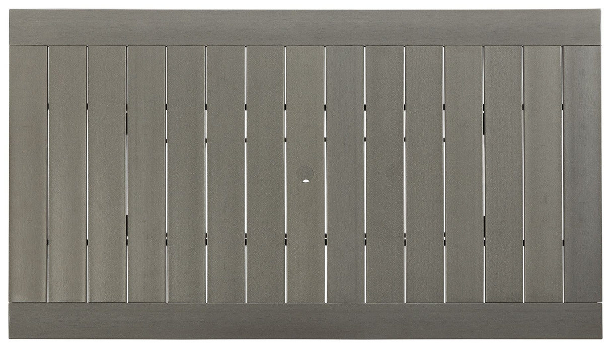 Visola - RECT Dining Table w/Umb OPT - Gray