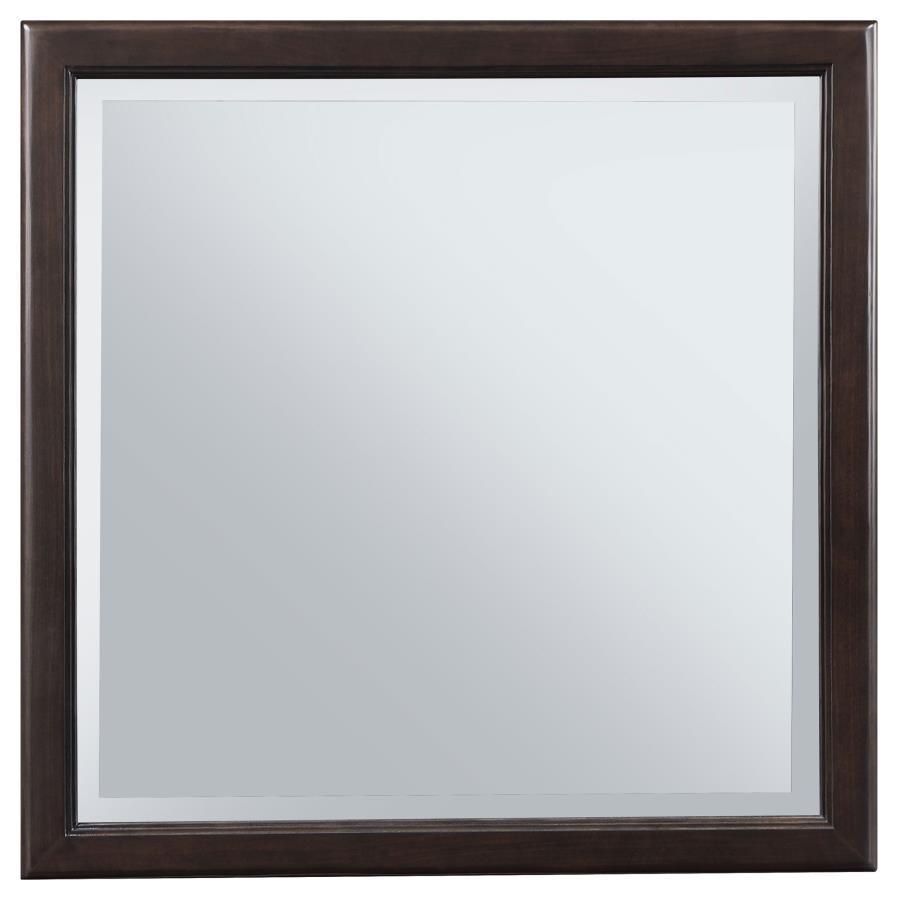 Emberlyn Dresser Mirror in Brown – Modern Bedroom Accent with Sleek Framed Design, Beveled Glass, Reflective Finish for Stylish Vanity and Décor