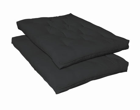 8" Premium Futon Pad – Black Upholstery with Dual 5-Inch Foam Layers, Five Layers of Cotton Blend Batting, Luxurious Comfort and Durable Support